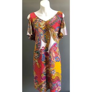 Paisley Cold-Shoulder Dress